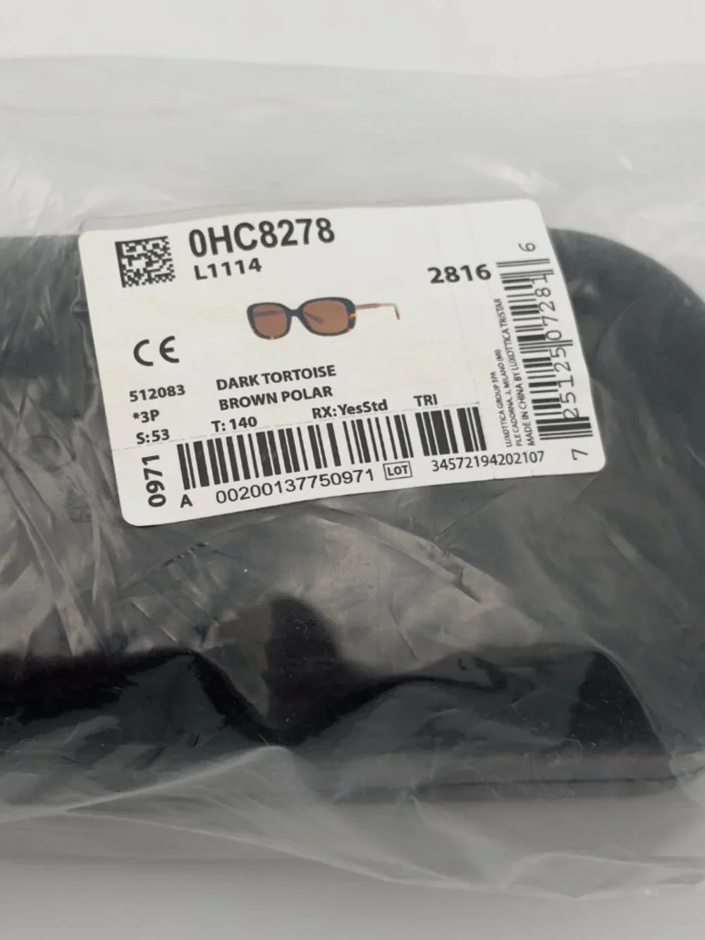 Coach HC8278 Polarized Sunglasses Dark Tortoise Brown 53mm NEW